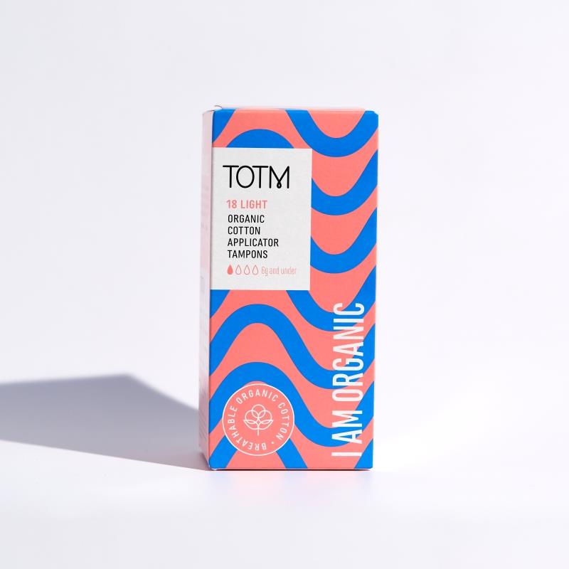 TOTM Organic Cotton Applicator Tampons Light 18's