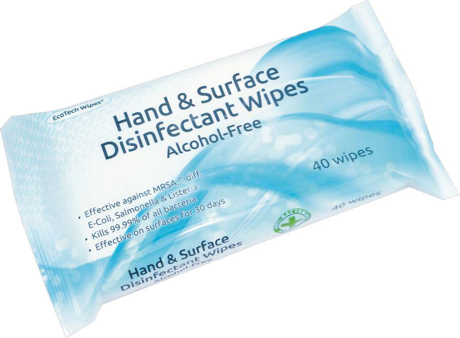 EcoTech Hand and Surface Disinfectant Wipes (Alcohol Free)