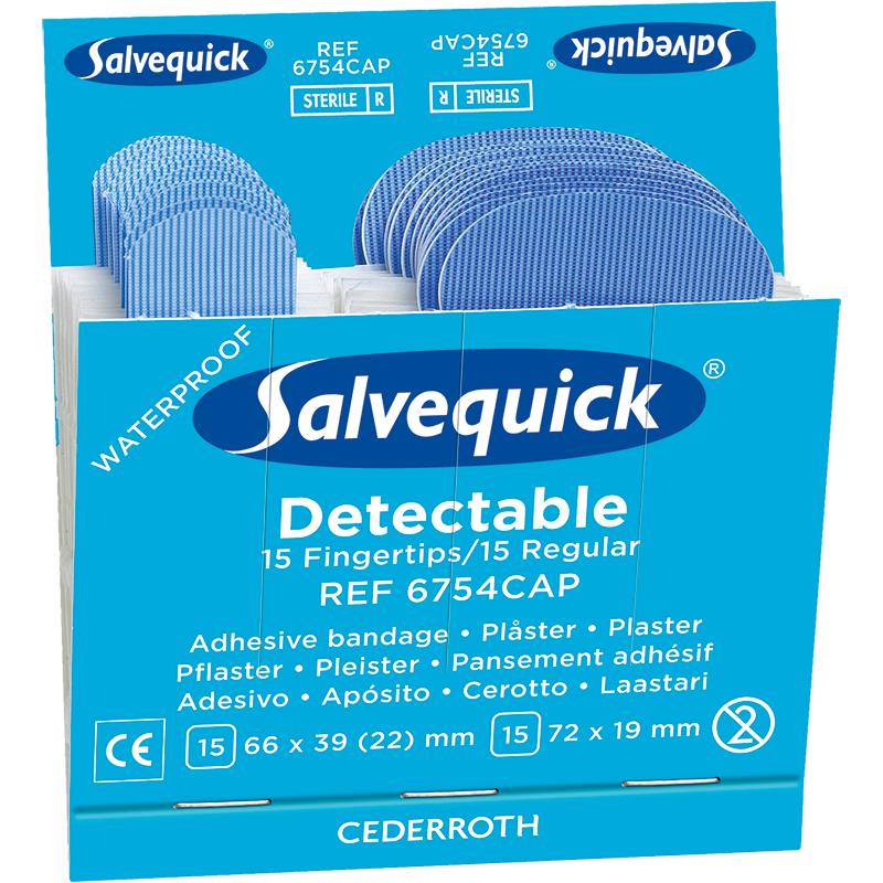 Salvequick Blue Detectable Plaster/Fingertips