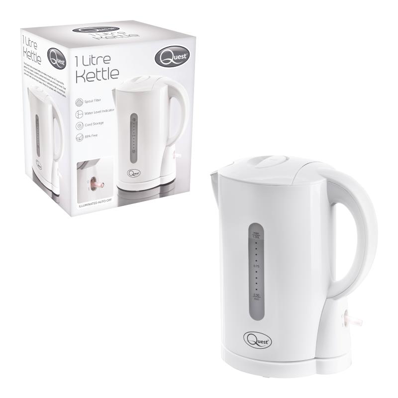 Quest White 1ltr Kettle