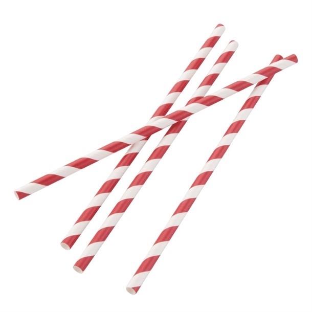 Paper Smoothie Straws Red & White 8mm