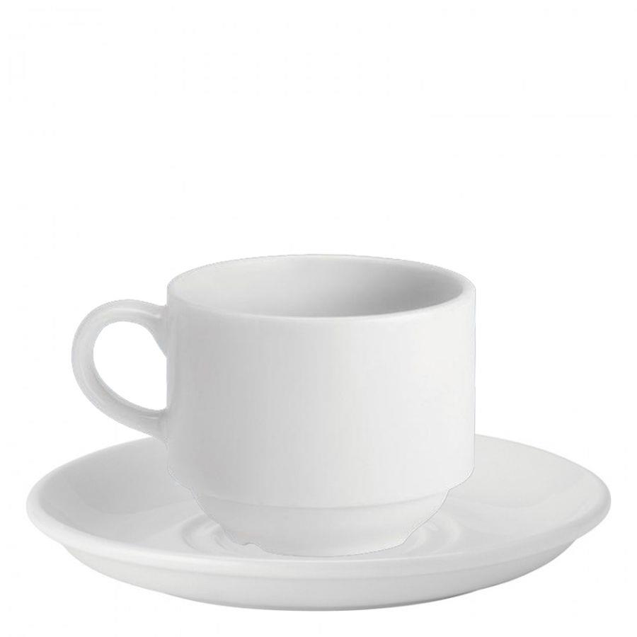 7oz White Cup & Saucer