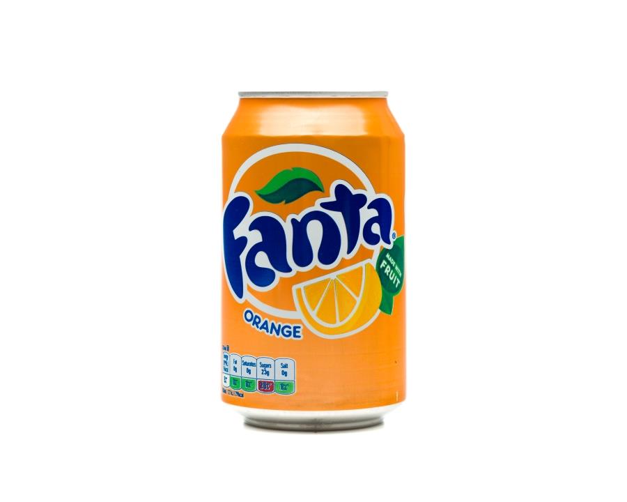 fanta orange, soft drink, fizzy, workplace refreshment, fruity orange drink, cans 