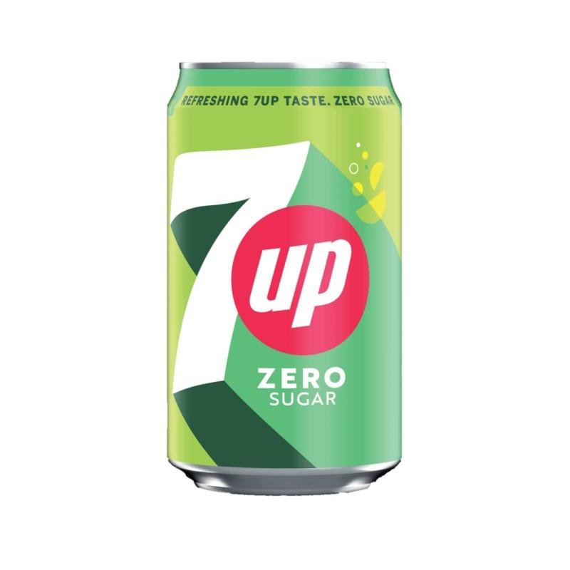 diet 7up, 7up free, low calorie, no sugar, lemon and lime, fizzy soft drink, cans, refreshing