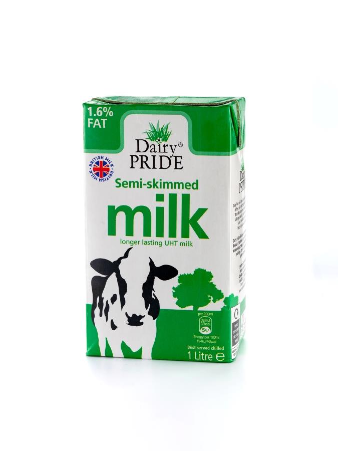 dairy pride, uht semi skimmed milk, long life, resealable, 