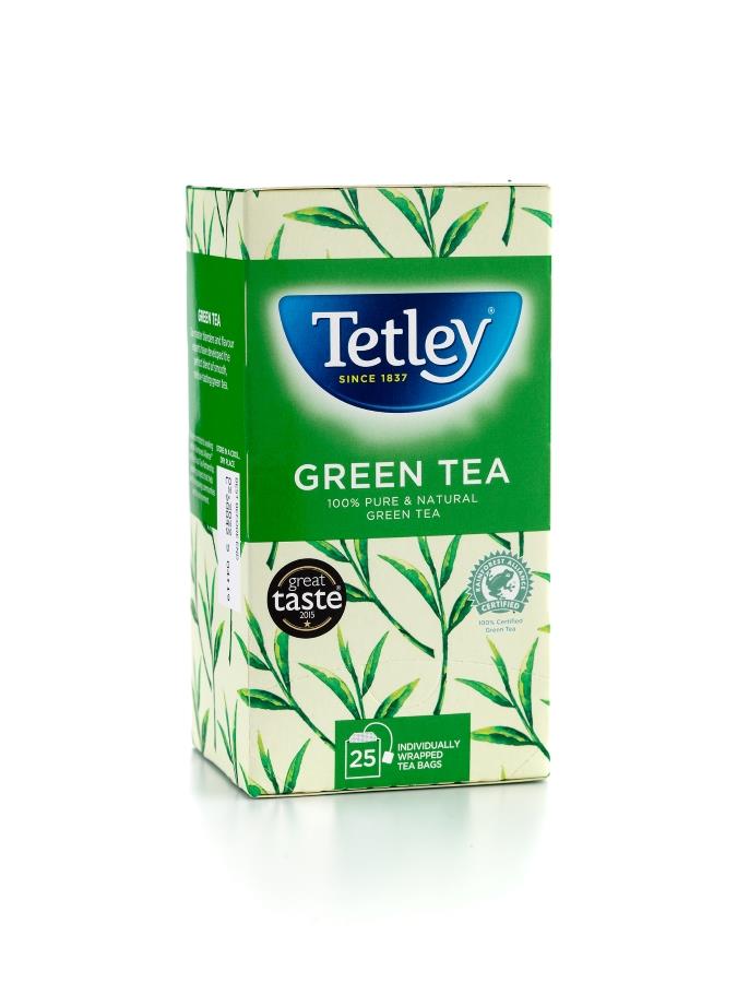 tetley green tea bags, healthier, low calorie, mellow taste, rain forest alliance 