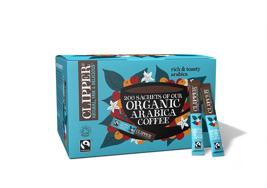 clipper fairtrade coffee sticks, organic, highland coffee beans, freeze dried,smooth instant 