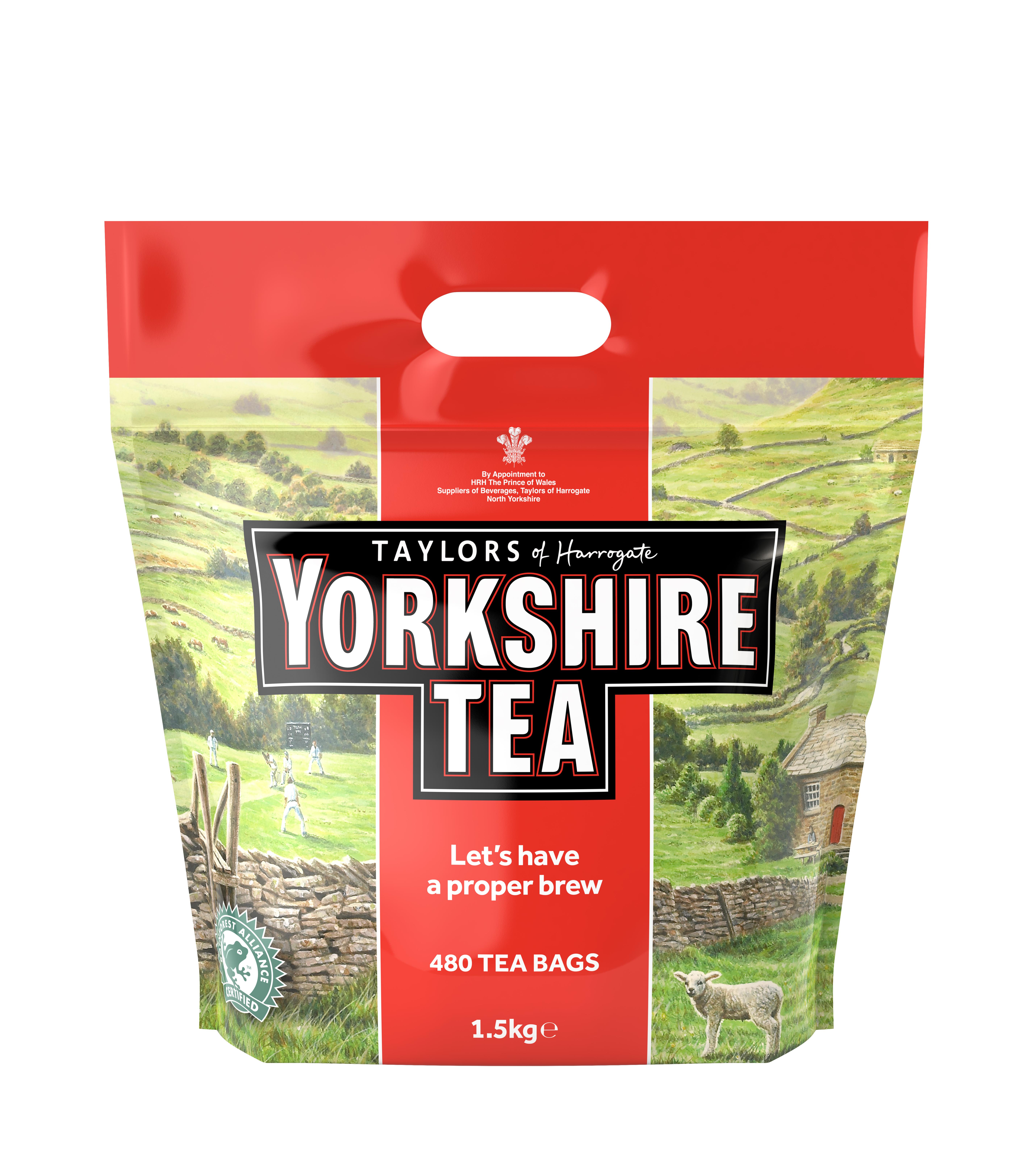 yorkshire tea tea bags, quality, rainforest alliance certified, individually sealed, workplace, 