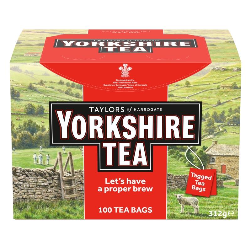 yorkshire tea, string and tag tea bags, premium, quality brand, refreshing 