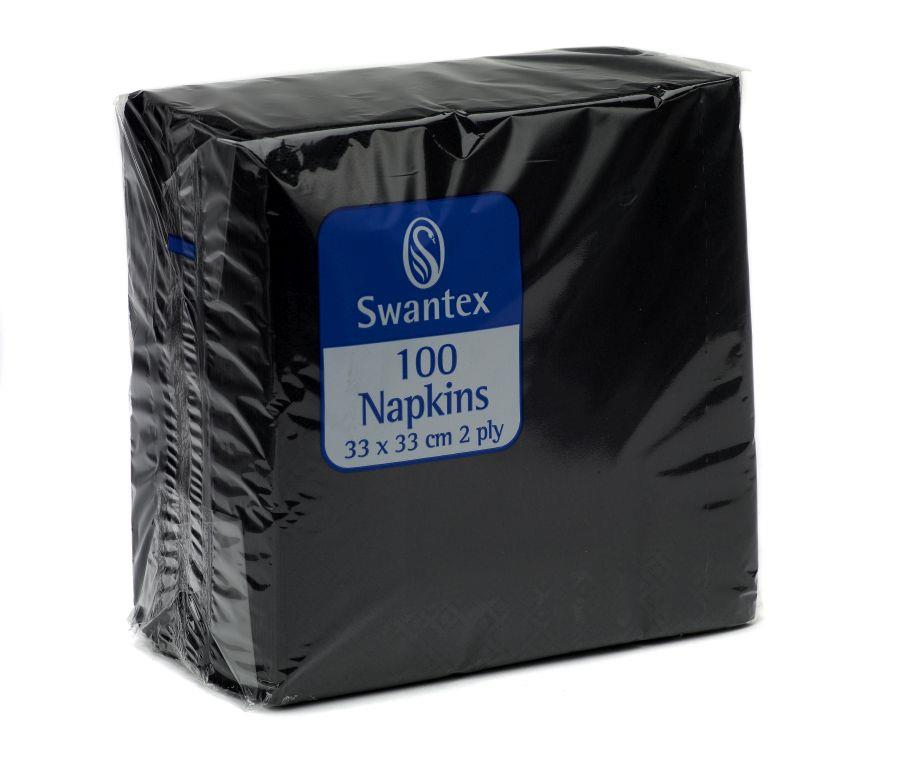 swantex black napkins, 2 ply, strong, table napkins, qualiyt, durable, professional 