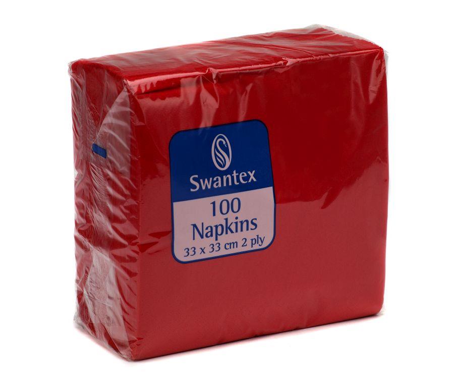 Swantex Red 33cm 2ply Napkins