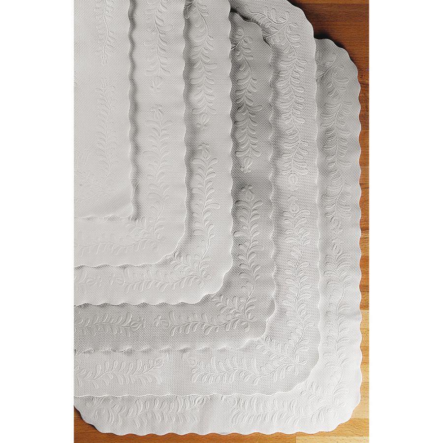 Embossed Tray Papers - White