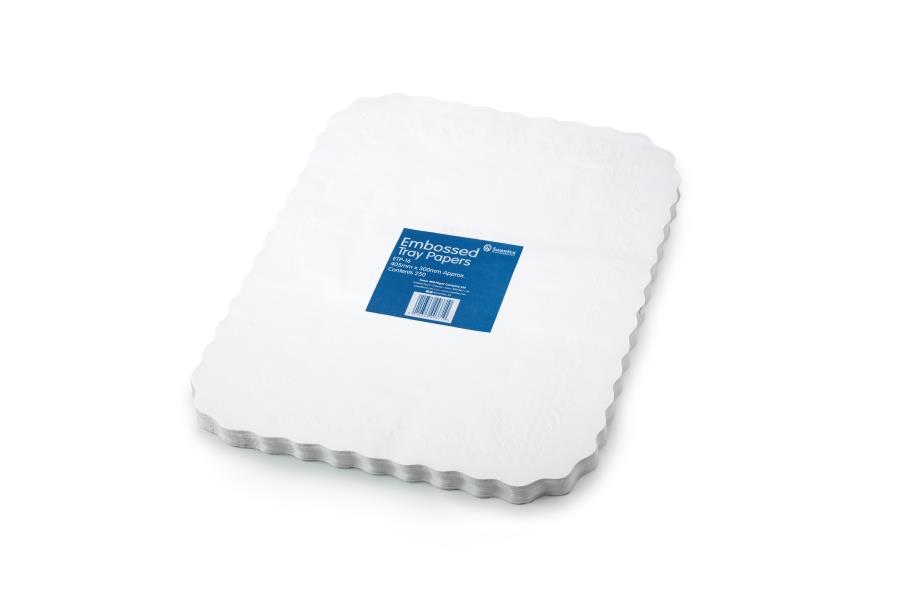 Embossed Tray Papers - White