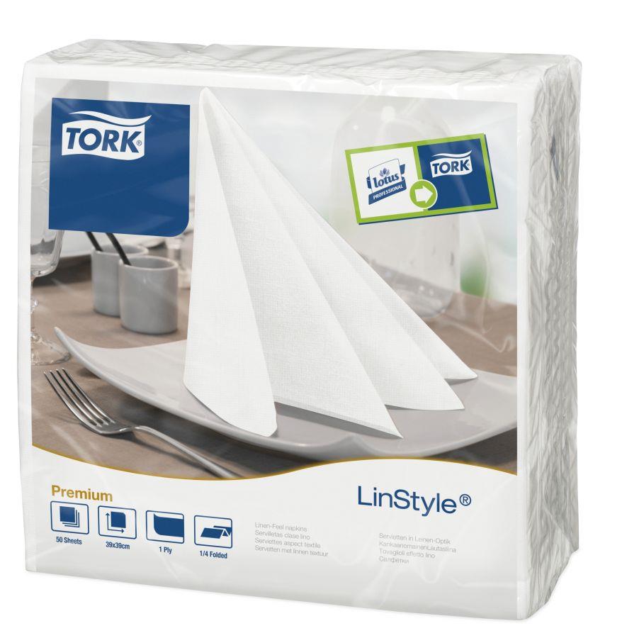 tork linstyle napkins, 4 fold, texture, linen look, table napkins, restaurants, quality, durable 