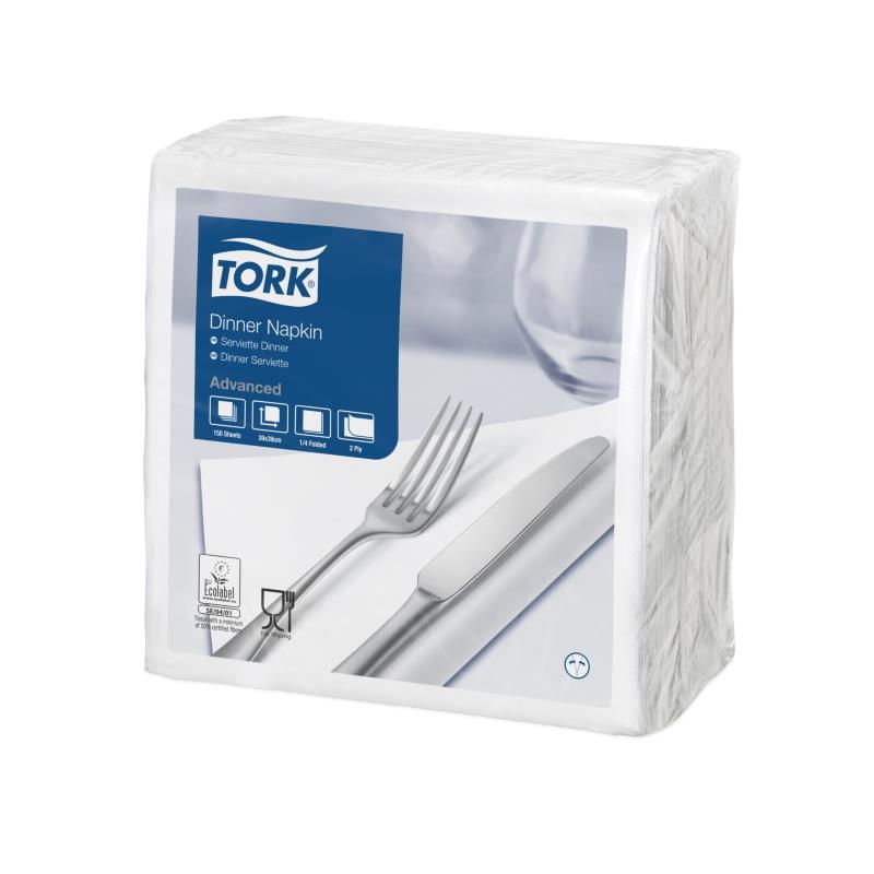 tork napkins, white, soft, durable, dining, 2ply, value, cafes, restaurants 
