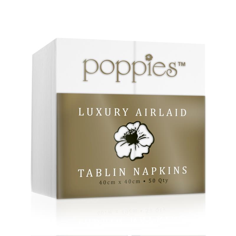 40cm White Tablin 8 Fold Airlaid Napkins