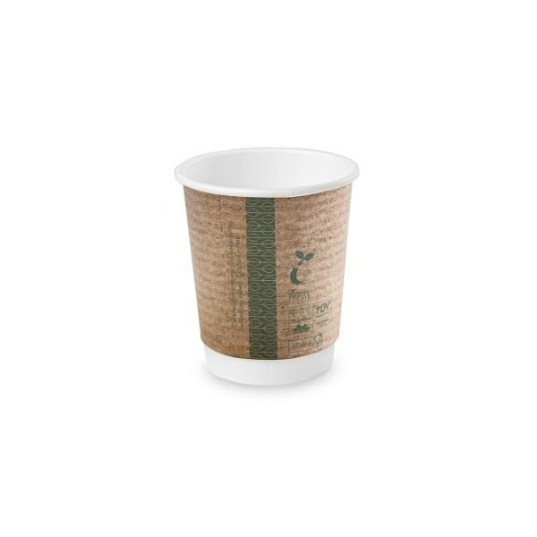 8oz Kraft Compostable Double Wall Cups