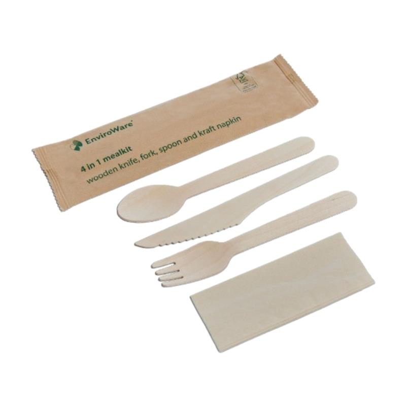 4 in1 Wooden Cutlery Packs