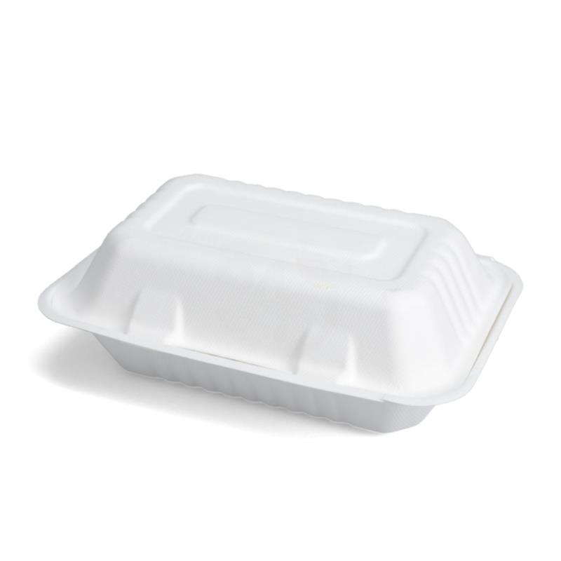 Bagasse 9" x 6" Hinged Lunch Box