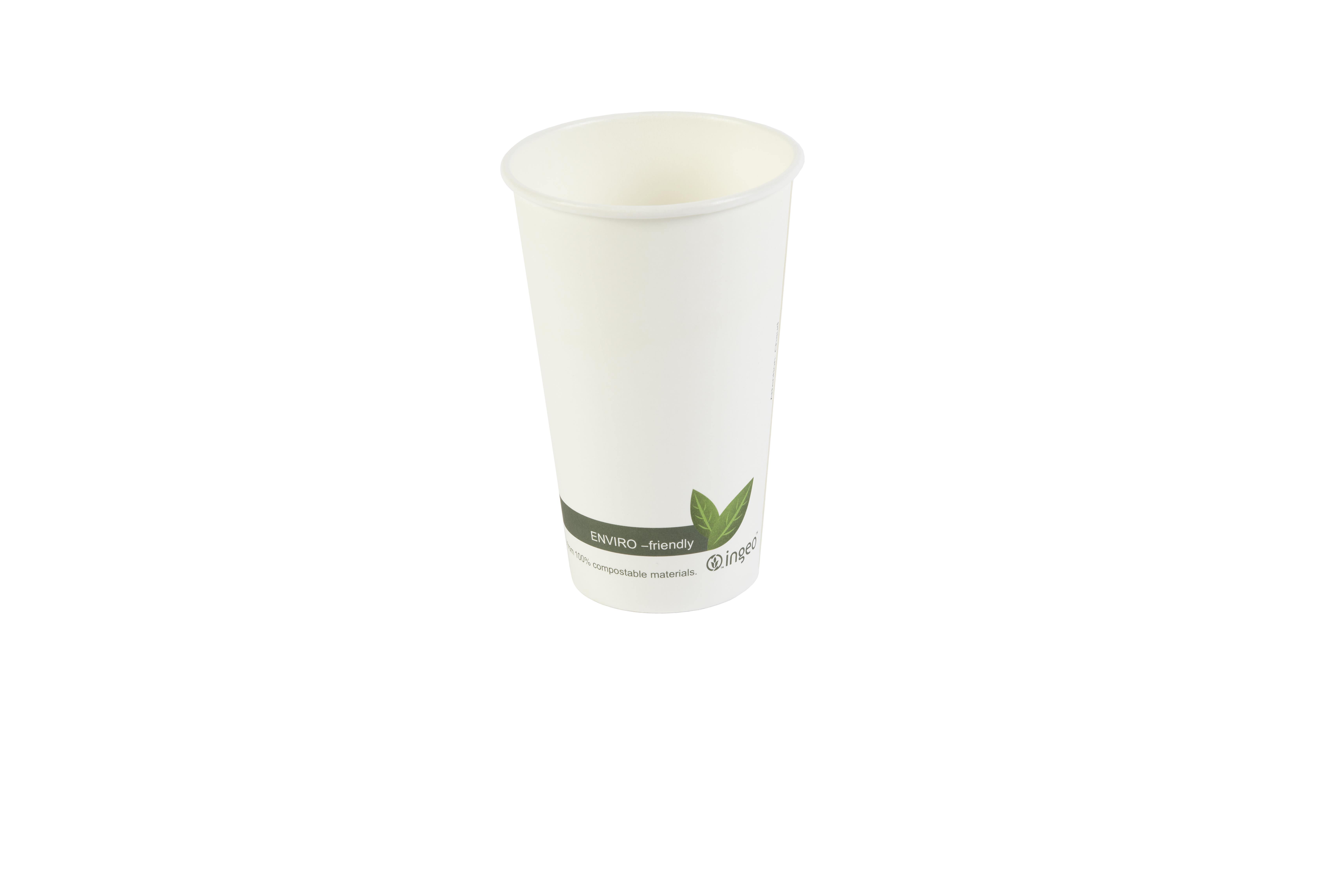 PLA Biodegradable Hot Cups - White - 12oz