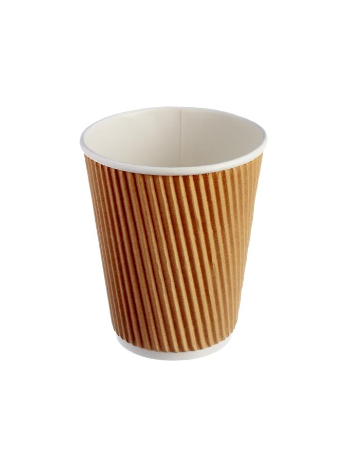 12oz Kraft Ripple Hot Cup