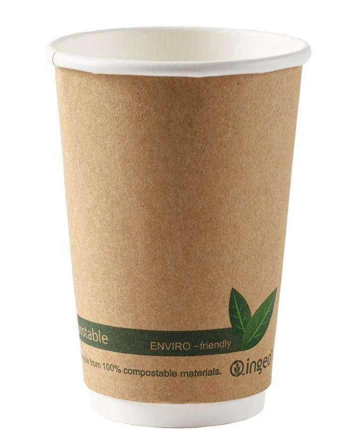 16oz Kraft Compostable Double Wall Paper Cups