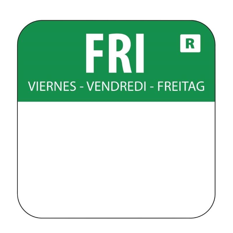 Vogue Removable Colour Coded Food Labels - Friday