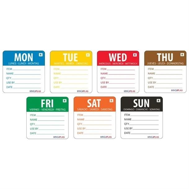 Vogue Removable Day Of The Week Label Set