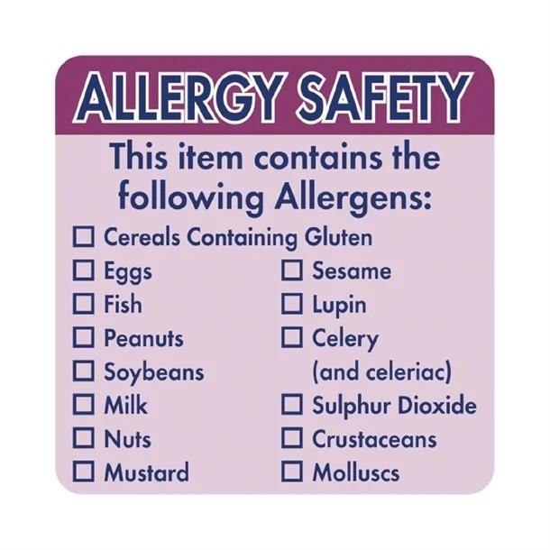 Hygiplas Allergen Food Labels 500's