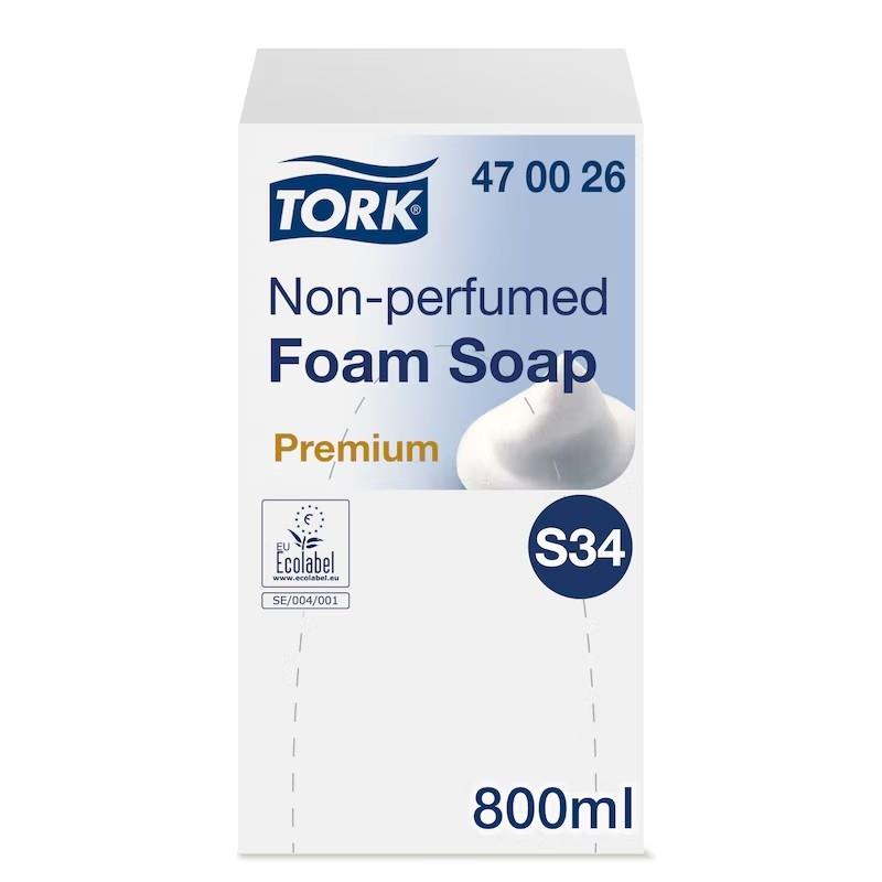 470026 Tork Non-Perfumed Foam Soap S34 6 x 800ml