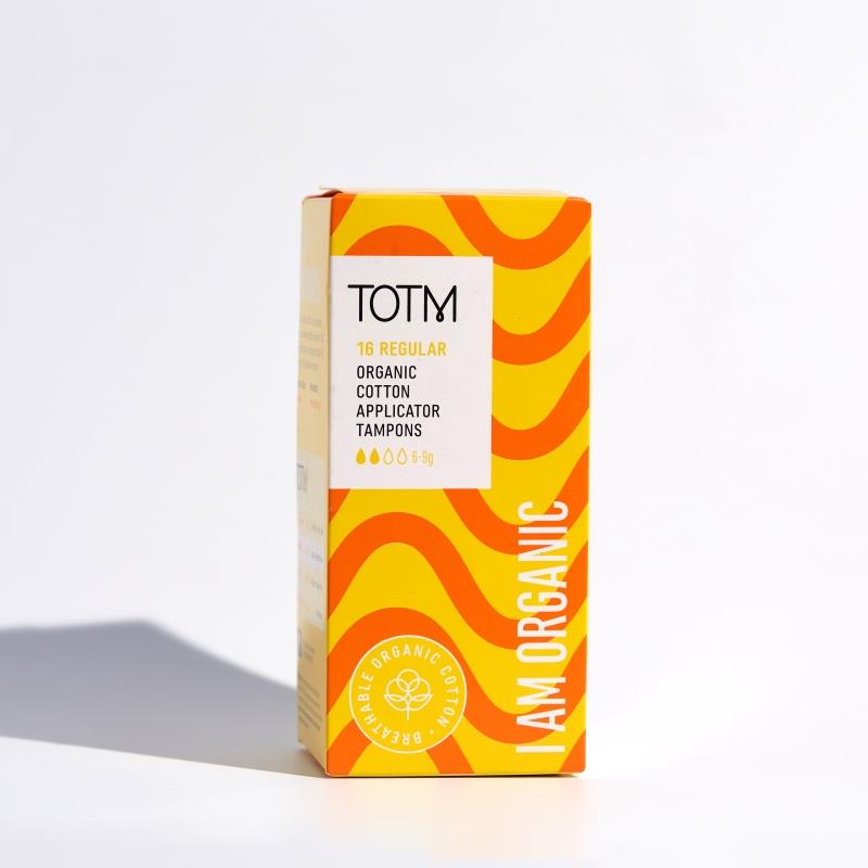 TOTM Organic Cotton Applicator Tampons Regular 16's