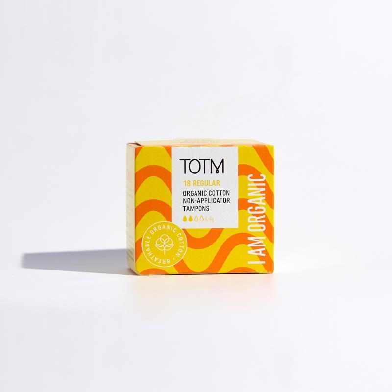 TOTM Organic Cotton Non-Applicator Tampons Medium 18's