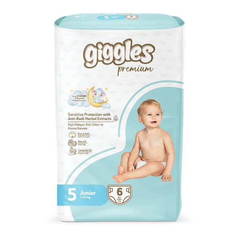 Giggles Nappies Size 5 Junior Pack 6’s