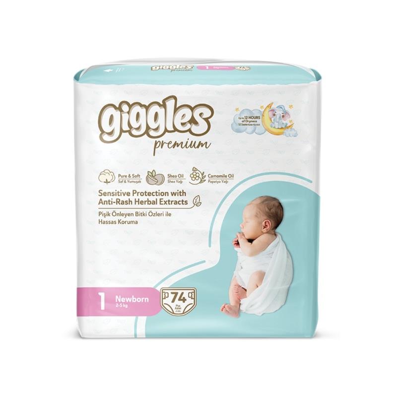 Giggles Nappies Size 1 Newborn Pack 74’s