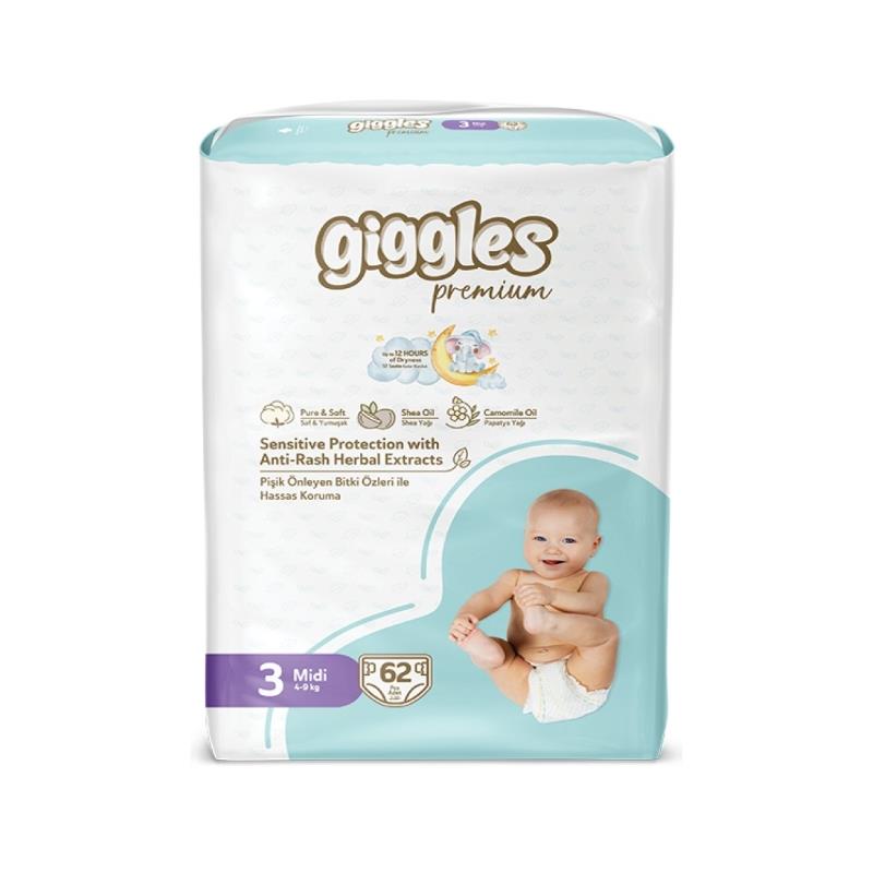 Giggles Nappies Size 3 Midi Pack 62’s