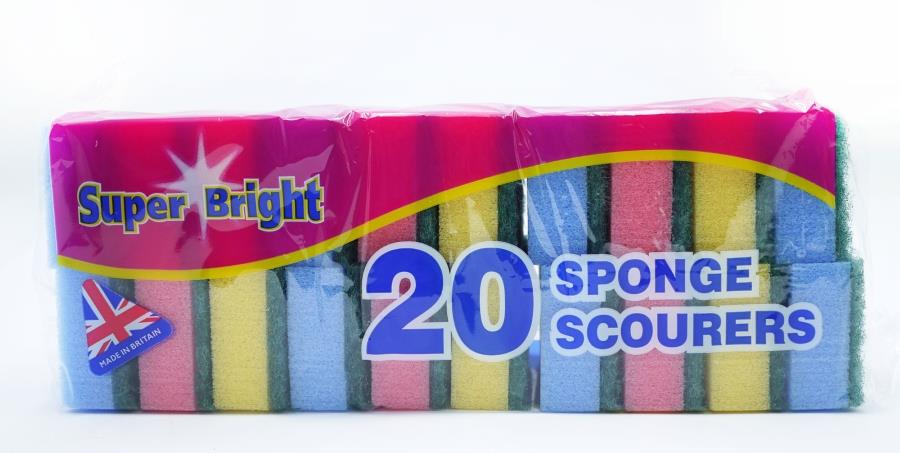 Multi Coloured Sponge Scourer