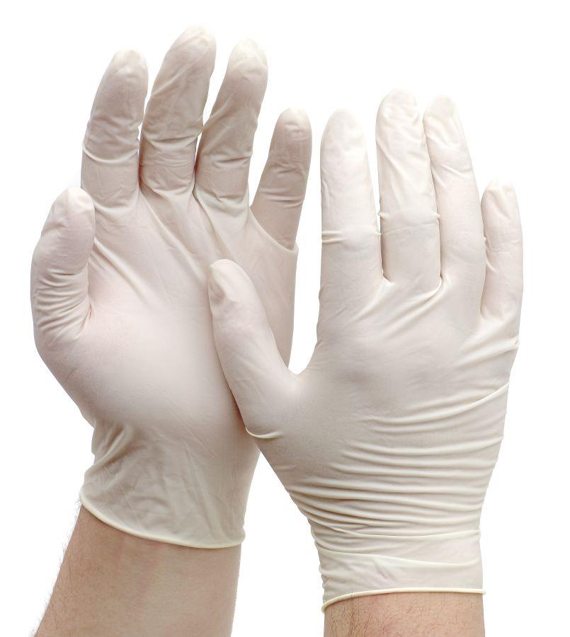 Powder Free Latex Gloves - White - Small