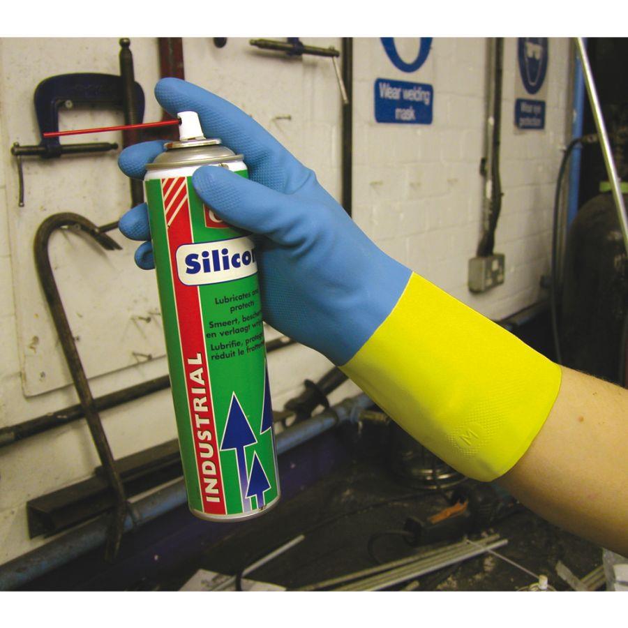 Bi-Coloured Heavy-Weight Glove  - Yellow & Blue