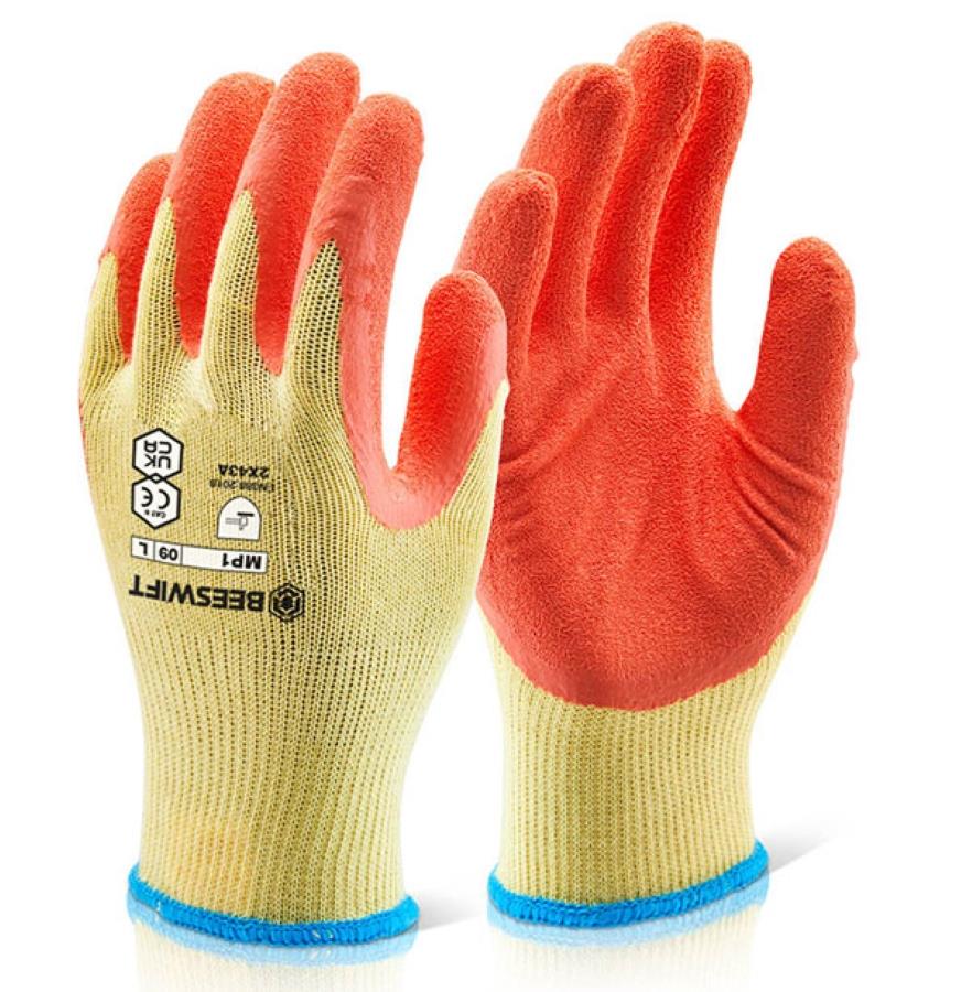Click Multi-purpose Orange Latex P/C Gloves XL