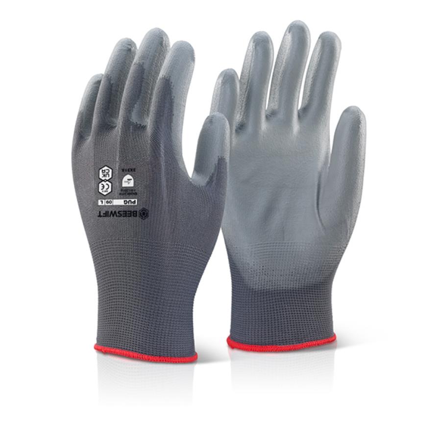 Click PU Coated Nylon Glove Grey Small