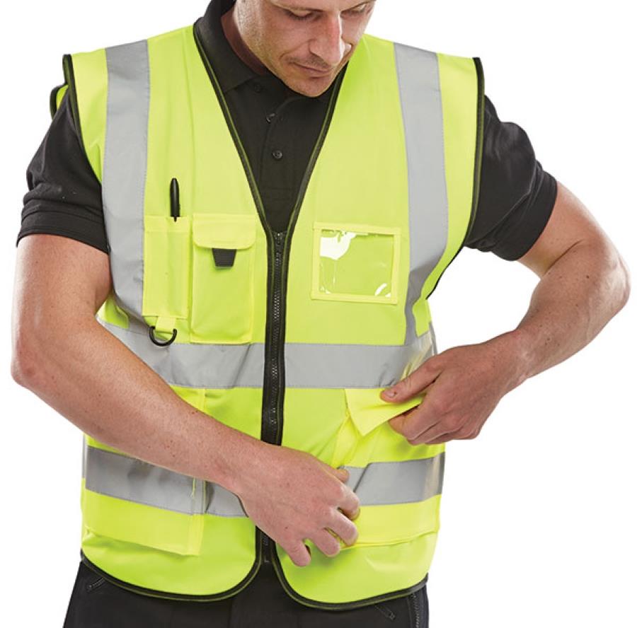 B-Seen Executive Hi Vis Vest Yellow Large