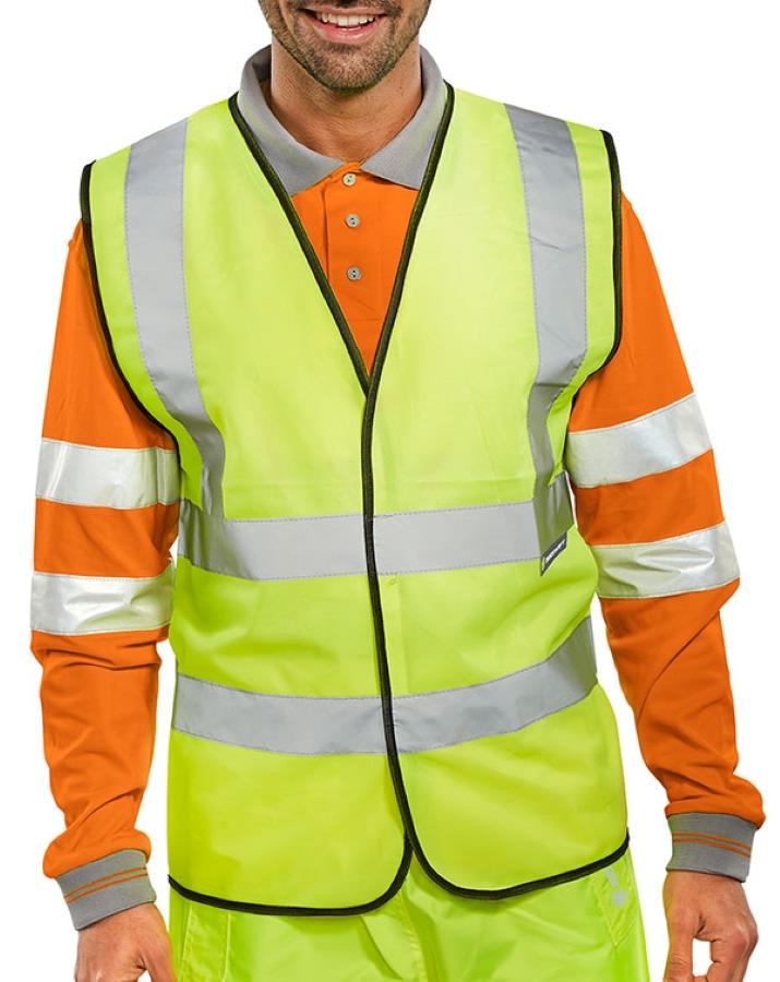 B-Seen Hi Vis Vest EN ISO 20471 Yellow XL
