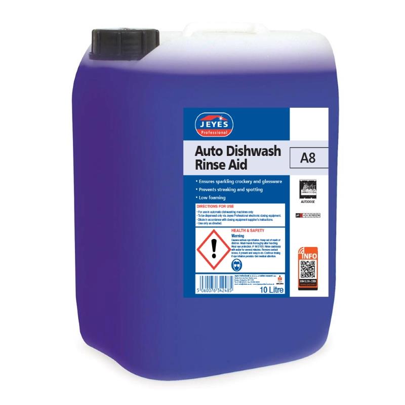 auto dosing, rinse aid, concentrated, fast drying, reduce streaks 