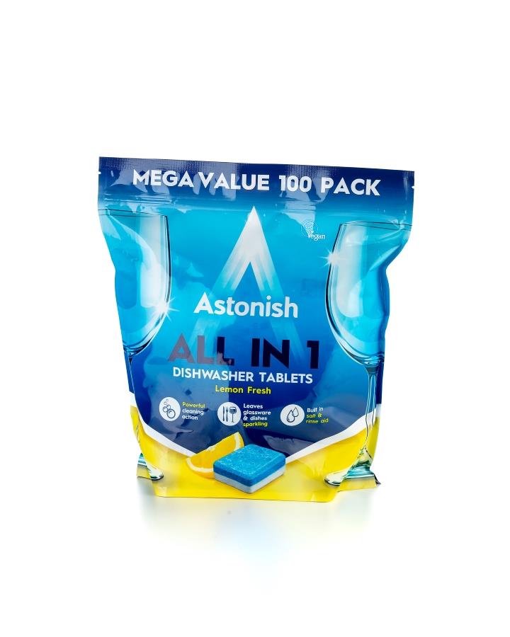Astonish All In One Lemon  Dishwasher Tablets 100's