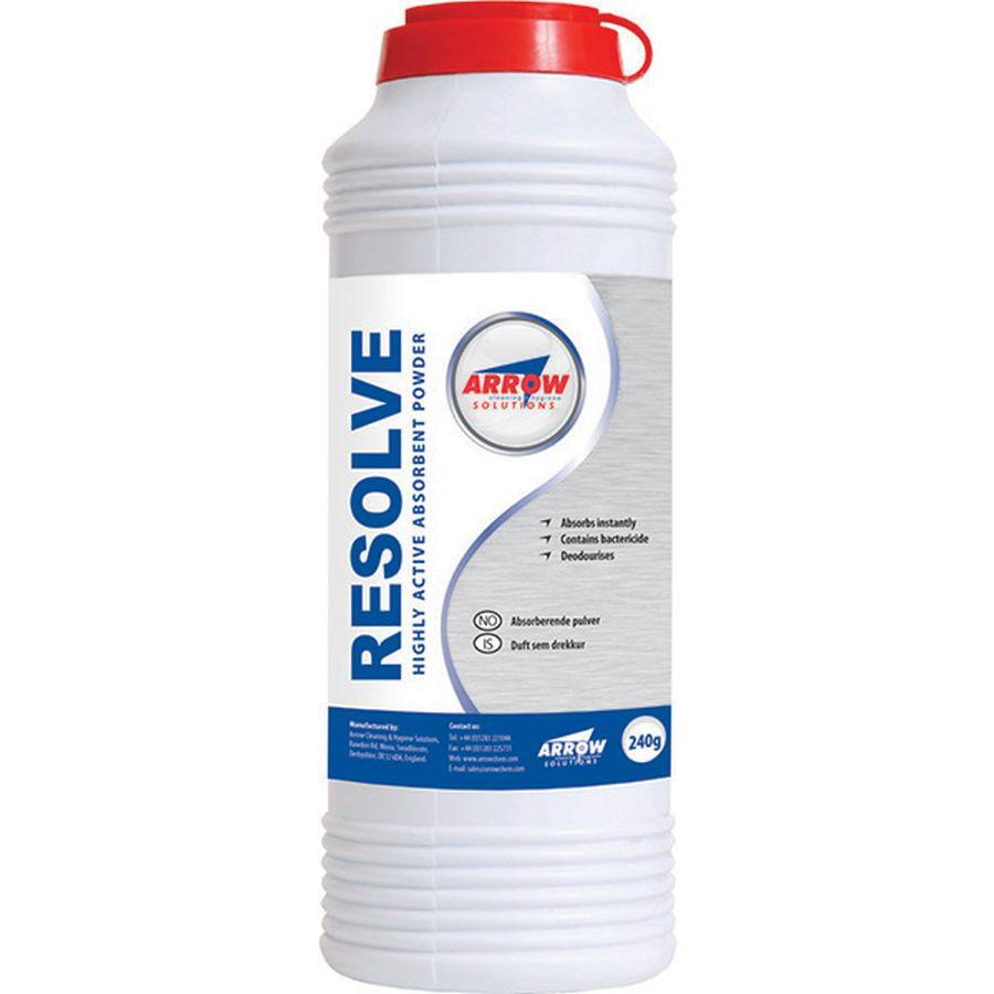 arrow resolve, absorbant powder, bodily fluids, waste, odours, 