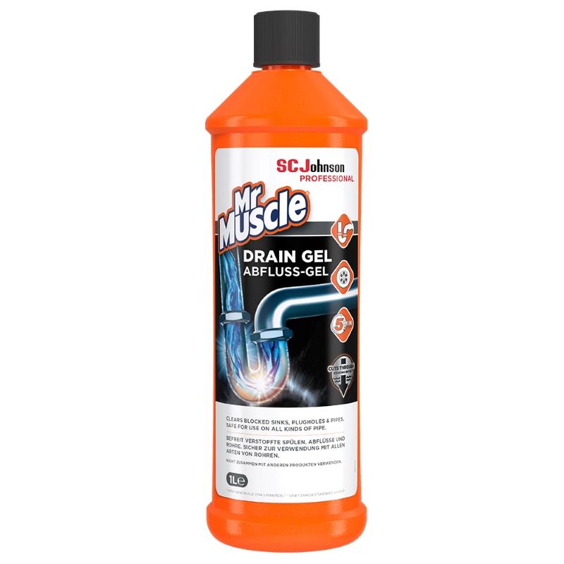 mr muscle, drain gel, removes dirt, blockages, odour removal 