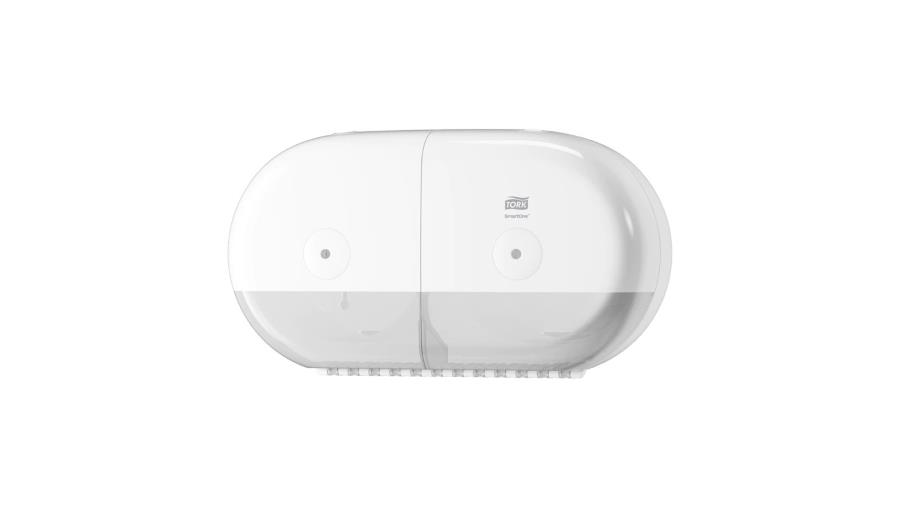 Tork SmartOne Twin Mini White Toilet Roll Dispenser