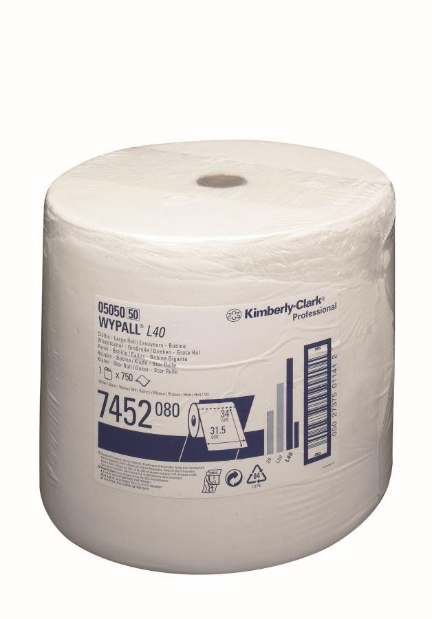1 Ply Wypall L40 Wiper Roll White x 1