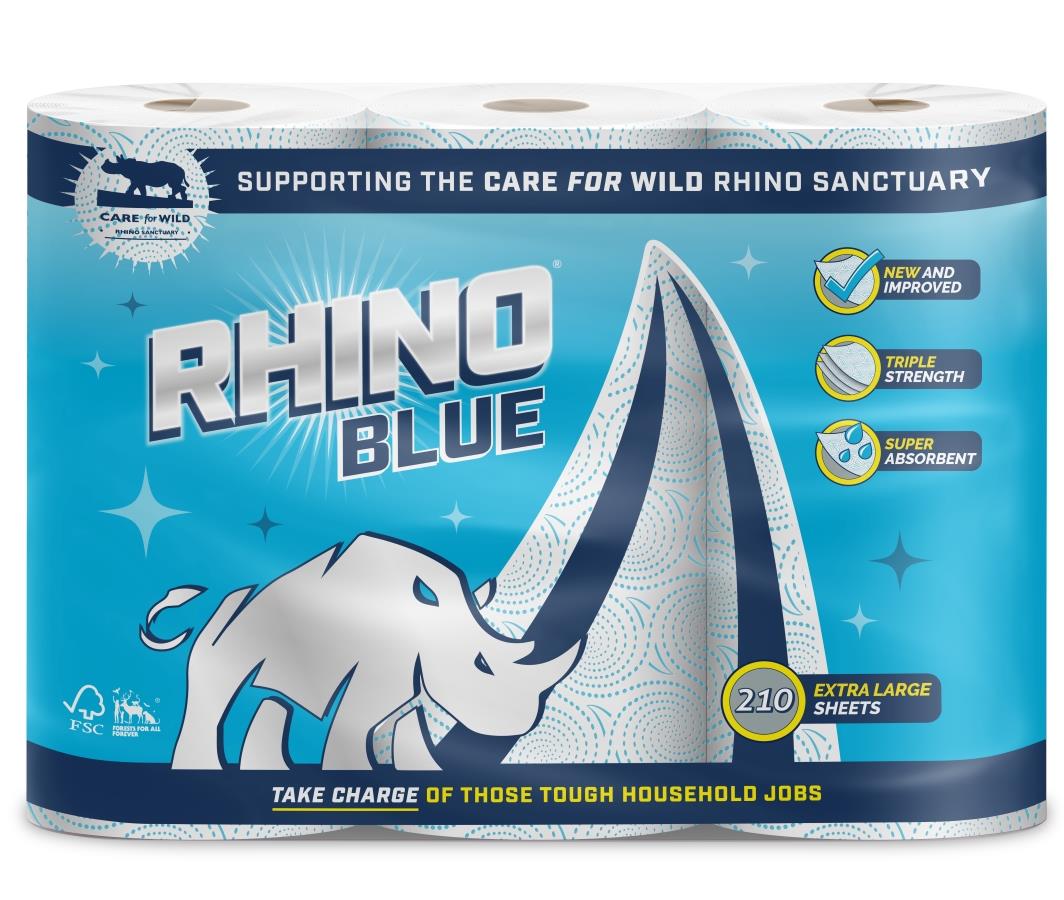 Rhino Blue 3ply Kitchen Rolls