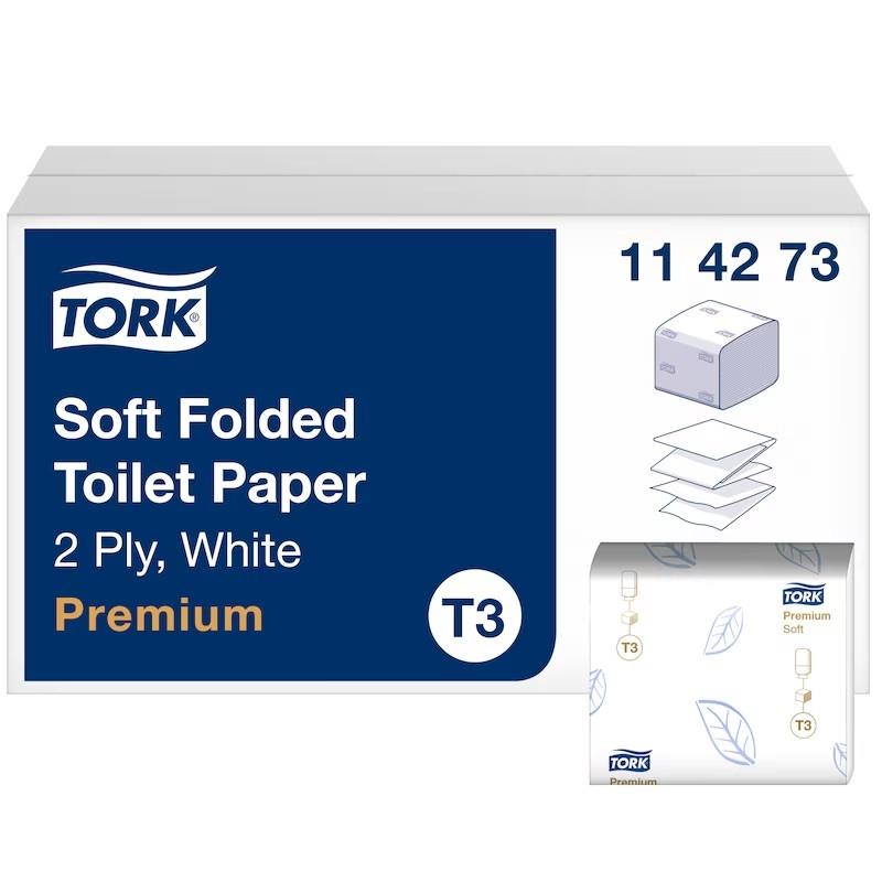 114273 Tork Soft Folded Toilet Paper White T3
